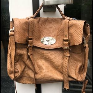 Mulberry Alexa Satchel - Tan Embossed Leather